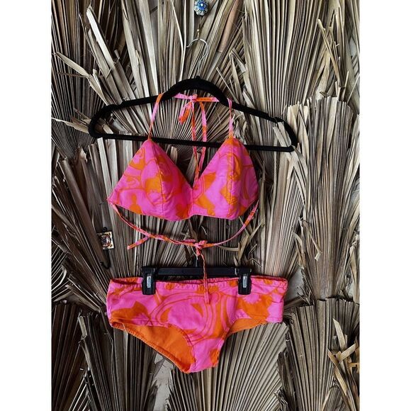 Eeni Meeni Vintage 60s Flower Power Mod Bikini‎ with Coverup Micro Mini Dress - Picture 3 of 12